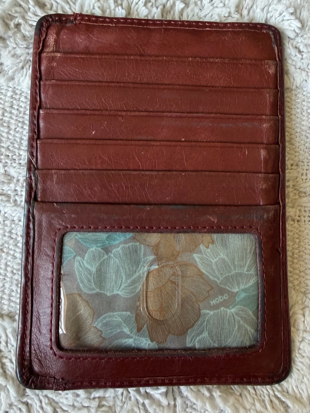 HOBO Euro Slide Card Case in Burgundy ID Window